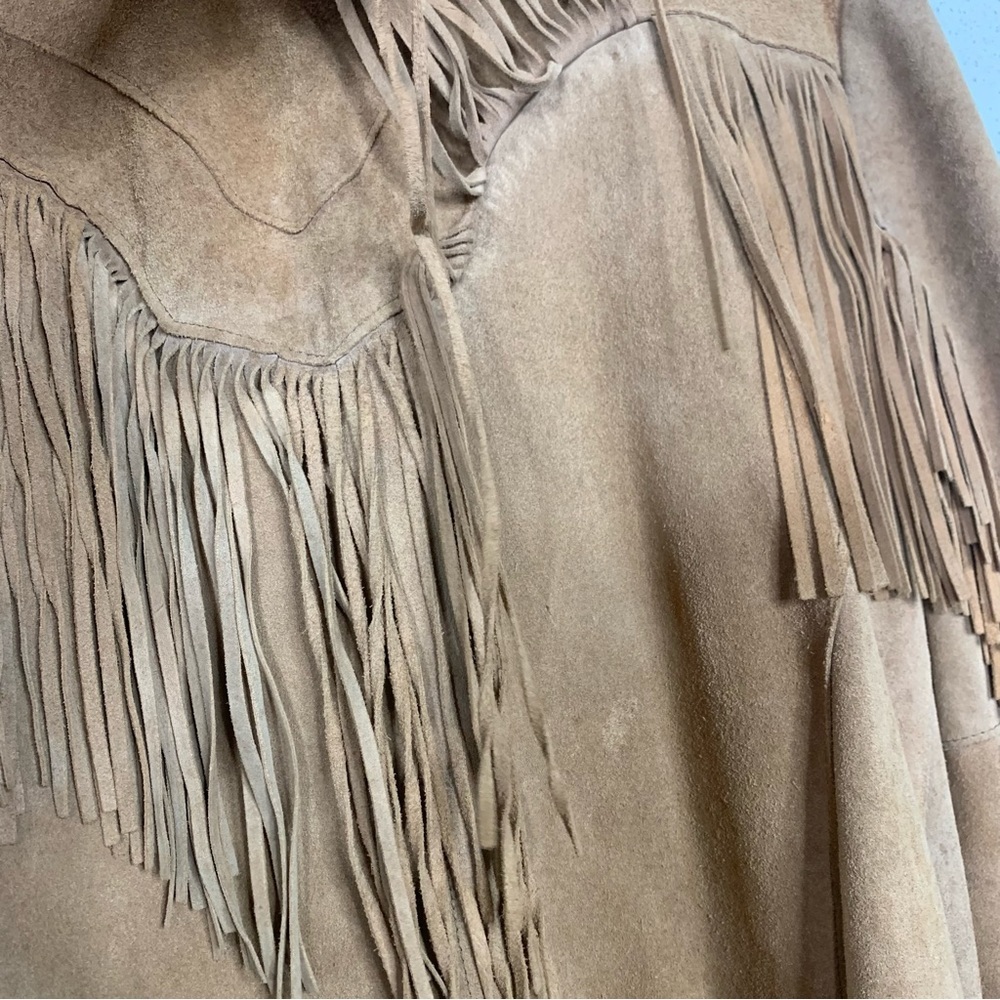 Pioneer Wear Suede Leather Fringe Blazer Jacket Size 10 - Picture 10 of 15